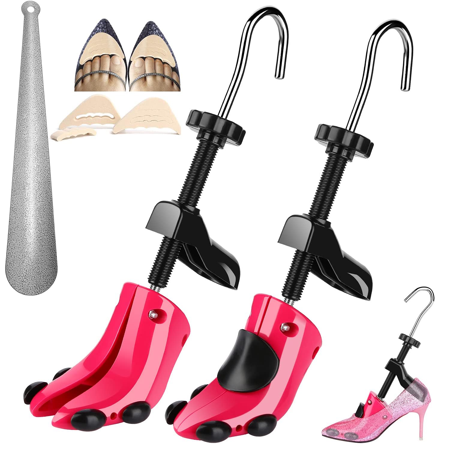 JJDPARTS Shoe Stretcher, Pair 4-Way Shoe Expander Widener Shoe Tree Extender for Women Men